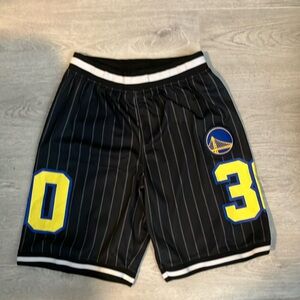 Black, Yellow, and Blue Golden State Warriors Shorts with Comfortable Fit